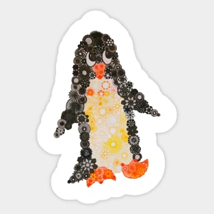 Spirograph Penguin: a Patterned Spirograph Collage Sticker